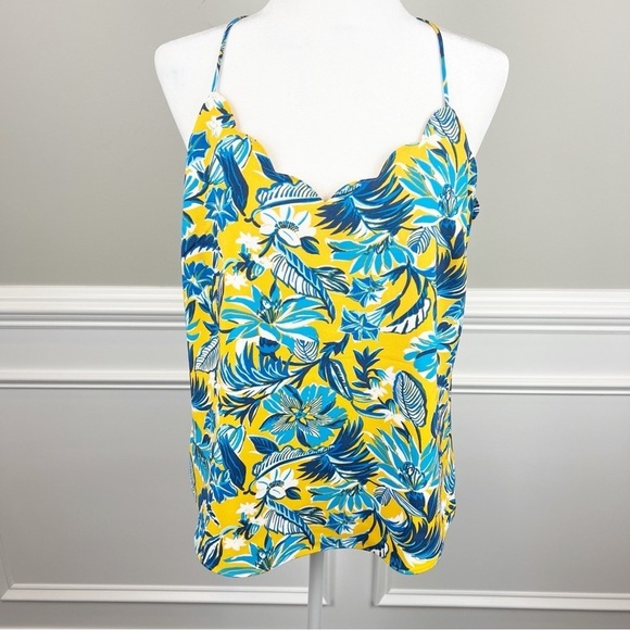 J Crew Women's Floral scalloped cami top size 10 - Picture 3 of 9